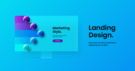 Colorful desktop mockup site screen layout. Isolated banner design vector illustration.