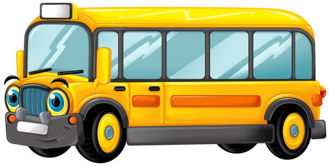 cartoon scene with public bus smiling illustration for children © honeyflavour