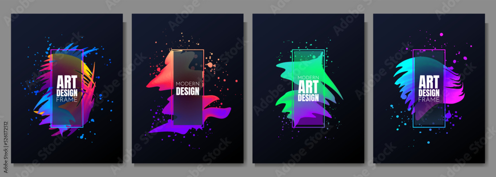 Canvas Prints vector frame for text. modern art graphics. dynamic frame stylish geometric black background. elemen
