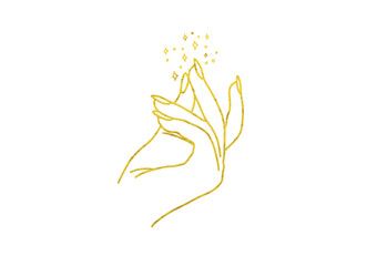 gold witch hand