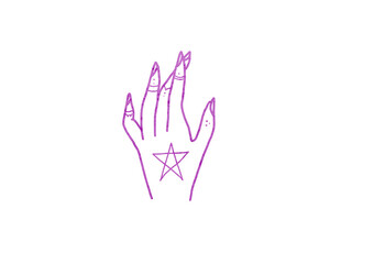 purple witch hand