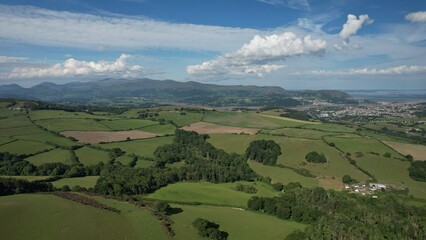 Naklejka premium Colwyn Bay landscape, seen from 5 miles inland