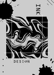 Abstract poster in cyberpunk style for your banner, flyer or business card. Modern, trendy colors, minimalism art.