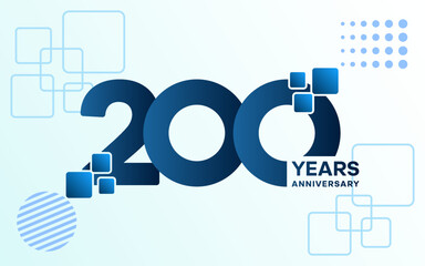 200 Year Anniversary celebration logotype. Anniversary celebration template design, Vector illustrations.