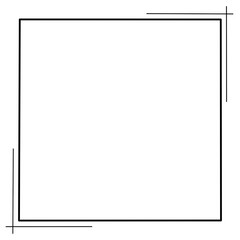 Obraz premium Black square frame element with line border png.