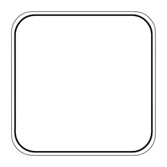 Black square frame element with line border png.