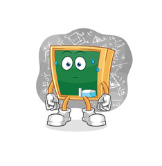 blackboard thinking hard vector. cartoon character