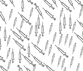 illustration of a syringe pattern with black and colorless lines. suitable for design background, or health visualization