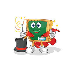 blackboard magician illustration. character vector