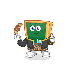 blackboard Javanese character. cartoon mascot vector