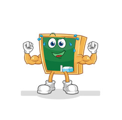 Fototapeta premium blackboard muscular cartoon. cartoon mascot vector