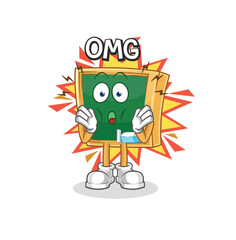 blackboard Oh my God vector. cartoon character