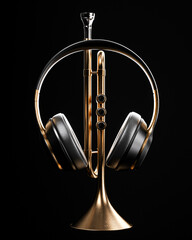 headphone and trumpet jazz vibe