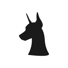 Doberman silhouette black. Dog vector illustration