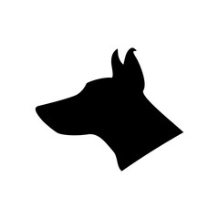 Doberman silhouette black. Dog vector illustration