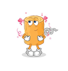 wooden corkscrew shy vector. cartoon character