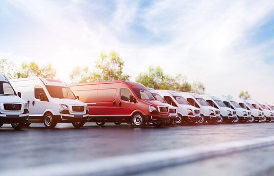 Transportation van and fleet of cargo trucks courier service