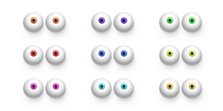 Googly eyes set, 3d crazy dolls eyeballs collection with pupils of different colors