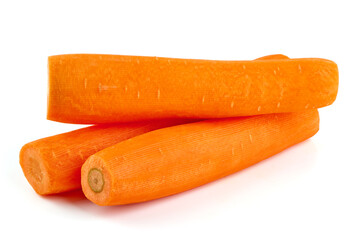 Fresh Carrots, isolated on white background.