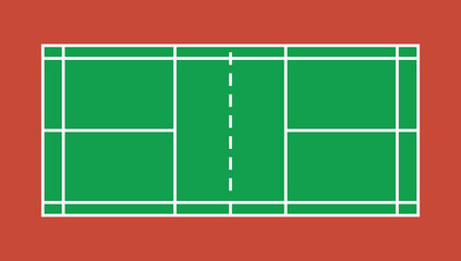 football field with grass. badminton field. badminton. game or match. Green field. drawing. vector illustration. icon