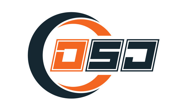 DSJ three-letter circle logo design. custom font logo vector template | abstract logo | word mark logo | letter mark logo | business logo | minimalist logo | font logo |