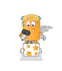 wooden corkscrew play whack a mole mascot. cartoon vector