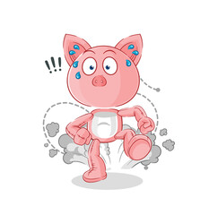 pig running illustration. character vector