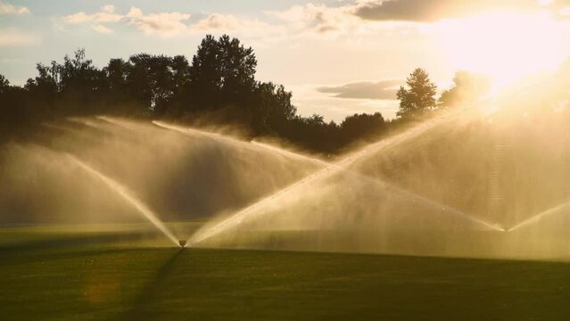 Automatic irrigation system for the soccer field