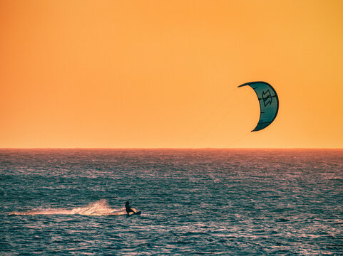 kite surfing on the atlantic ocean
