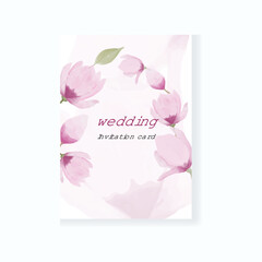 Watercolor floral wedding invitation card 