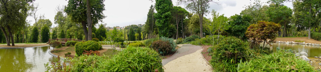 Emirgan Park, a historical urban park located in the Sariyer district of Istanbul, Turkey. Tourists visit and spend the weekend.ISTANBUL TURKEY August 2022
