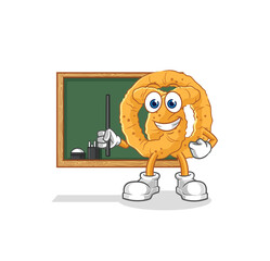 pretzel teacher vector. cartoon character