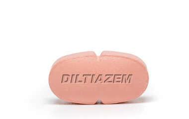 Diltiazem Pharmaceutical medicine pills  tablet  Copy space. Medical concepts.