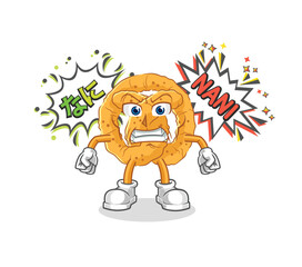 pretzel anime angry vector. cartoon character