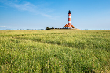 Westerheversand Lighthouse, Westerhever, Nordfriesland, Schleswig-Holstein, Germany	