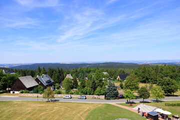 Landscape of the mountains and forests in the area of Oberbarenburg, Altenberg, Saxony in Germany