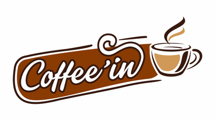 Coffee shop vector emblem.  Coffee bar logo concept. Coffee label design. Coffee to go logotype.