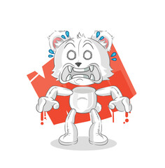 polar bear monster vector. cartoon character