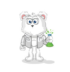 Fototapeta premium polar bear scientist character. cartoon mascot vector