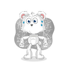 polar bear thinking hard vector. cartoon character
