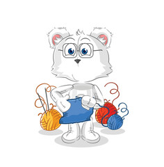 polar bear tailor mascot. cartoon vector