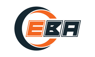 EBA three-letter circle logo design. custom font logo vector template | abstract logo | word mark logo | letter mark logo | business logo | minimalist logo | font logo |