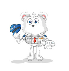 polar bear pilot mascot. cartoon vector