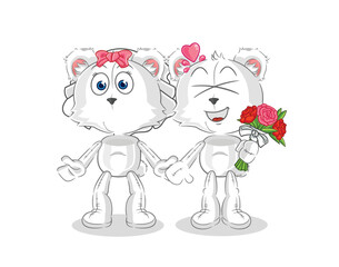 Obraz premium polar bear wedding cartoon. cartoon mascot vector