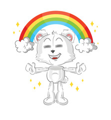 polar bear with a rainbow. cartoon vector