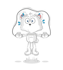 polar bear jump rope exercise. character vector