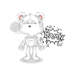 polar bear very pissed off illustration. character vector