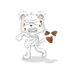 polar bear throwing shit vector