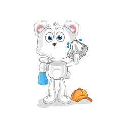 polar bear cleaner vector. cartoon character