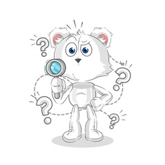 polar bear searching illustration. character vector